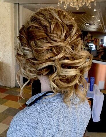 Side view of a woman in bridal hairstyle
